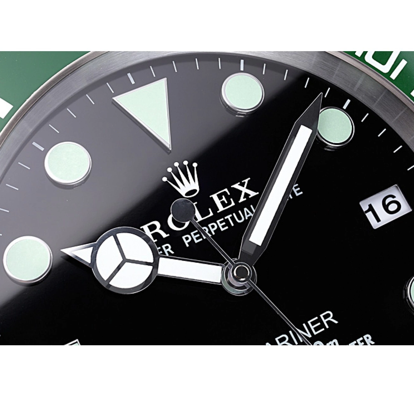 Rolex copies cheap Silver-Green Wall Clock 621912 Rolex Submariner 0819